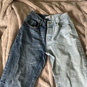 Blue Savvy split colored jeans